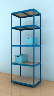 Kovový regál Futur 2400x900x600/5, modrá, 350kg/pol.