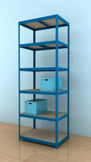Kovový regál Futur 2400x900x600/6, modrá, 350kg/pol.