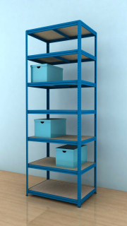Kovový regál Futur 2400x900x600/7, modrá, 350kg/pol.