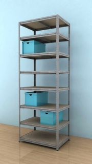 Kovový regál Futur 2400x900x600/8, pozink, 350kg/pol.
