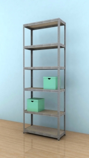 Kovový regál Futur 2400x900x350/6, pozink, 250kg/pol.