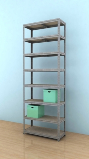 Kovový regál Futur 2400x900x350/8, pozink, 350kg/pol.