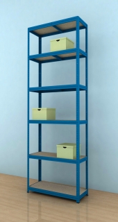 Kovový regál Futur 2700x900x450/6, modrá, 350kg/pol.