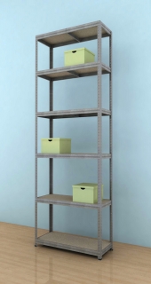 Kovový regál Futur 2700x900x450/6, pozink, 350kg/pol.