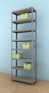 Kovový regál Futur 2700x900x450/8, pozink, 250kg/pol.