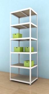 Kovový regál Futur 2700x900x500/6, biela, 350kg/pol.