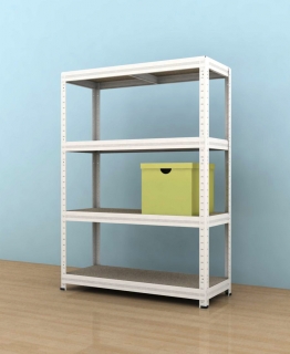 Kovový regál Futur 1100x900x450/4, biela, 350kg/pol.