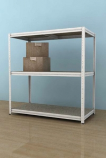 Kovový regál Futur 900x900x600/3, biela,350kg/pol.