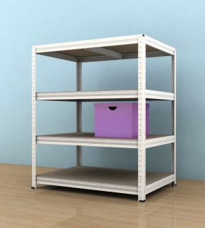 Kovový regál Futur 900x900x600/4, biela,350kg/pol.