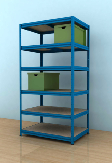 Kovový regál Futur 2100x900x600/6, modrá, 350kg/pol.