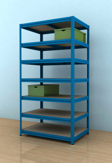 Kovový regál Futur 2100x900x600/7, modrá, 350kg/pol.