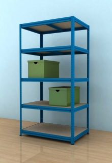 Kovový regál Futur 2100x900x500/5, modrá, 350kg/pol.