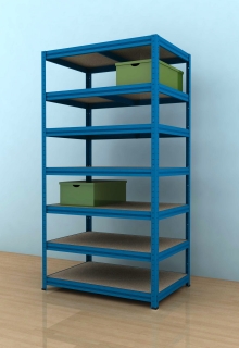 Kovový regál Futur 2100x900x500/7, modrá, 350kg/pol.