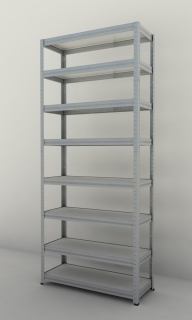Kovový regál Futur 2100x900x350/8, pozink, 250kg/pol. lamino