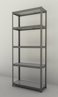 Kovový regál Futur 2100x900x450/5, pozink, 250kg/pol. lamino