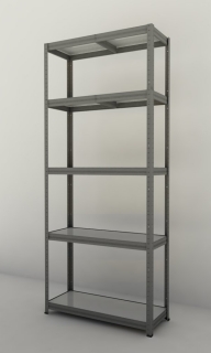 Kovový regál Futur 2100x900x450/5, pozink, 350kg/pol. lamino