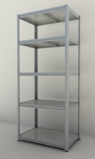 Kovový regál Futur 2100x900x500/5, pozink, 350kg/pol. lamino